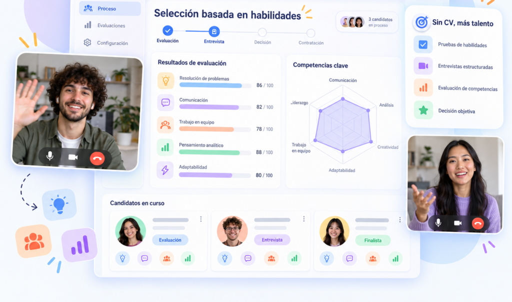 Evaluación de candidat@s en un proceso de reclutamiento sin CV con Softy