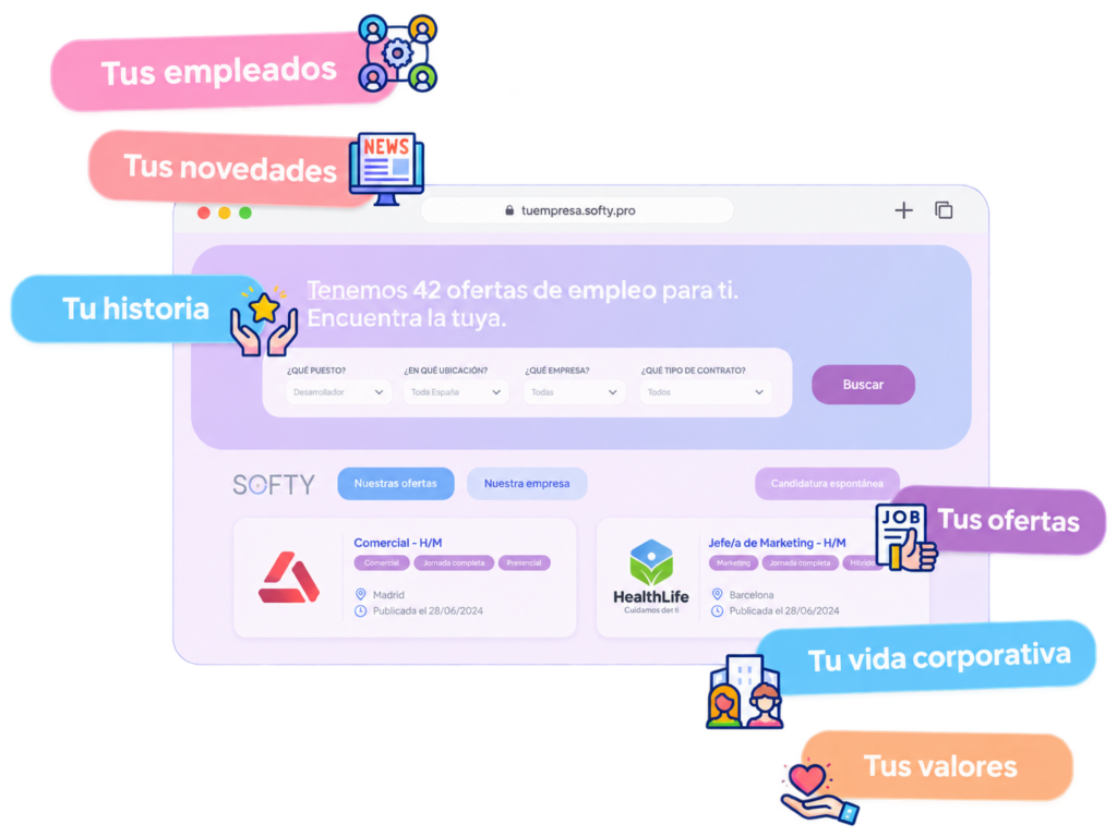 Portal de empleo personalizado y marca empleadora con Softy