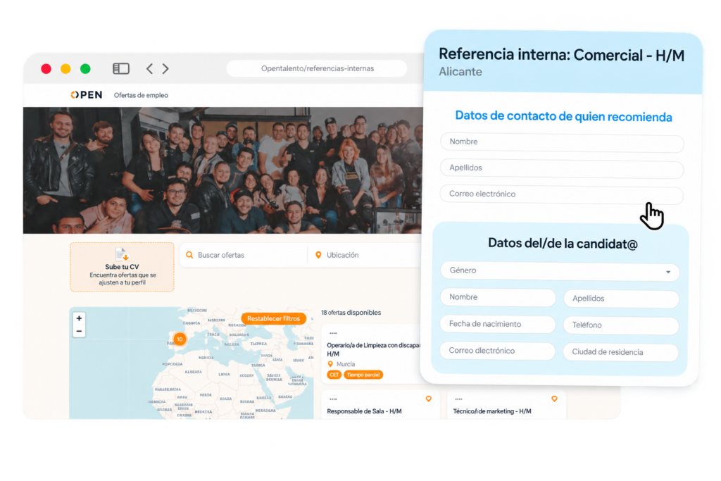 Formulario de referencias internas para recomendar candidat@s en Softy