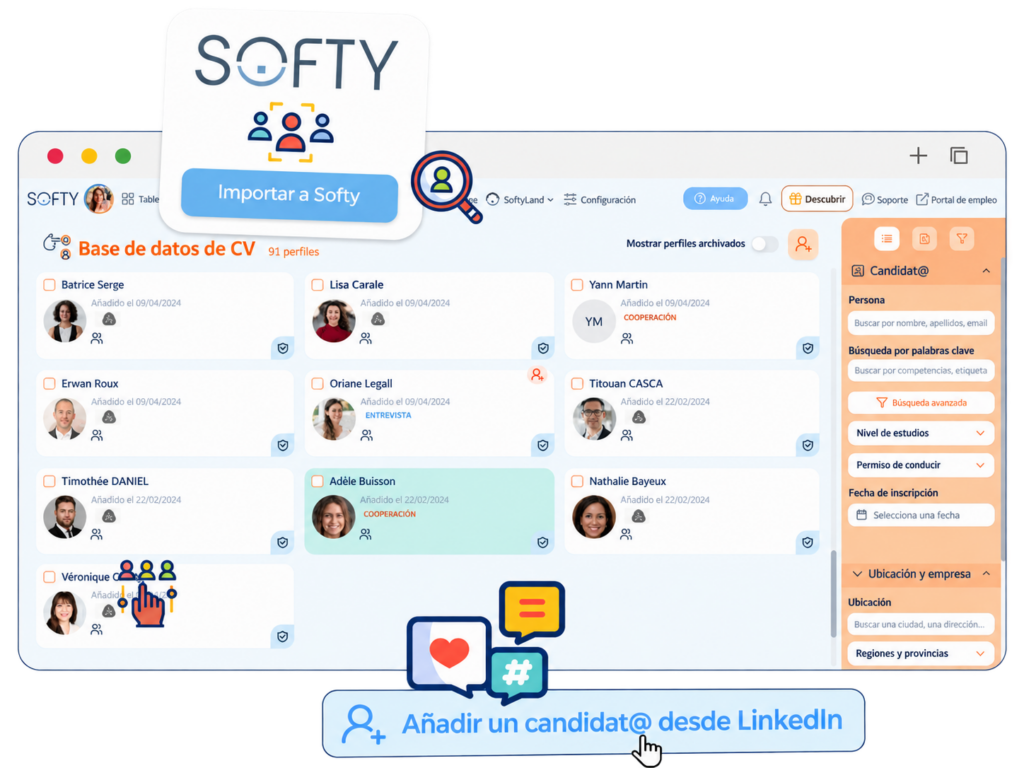 Sourcing de candidat@s desde LinkedIn hacia la base de datos de CV de Softy